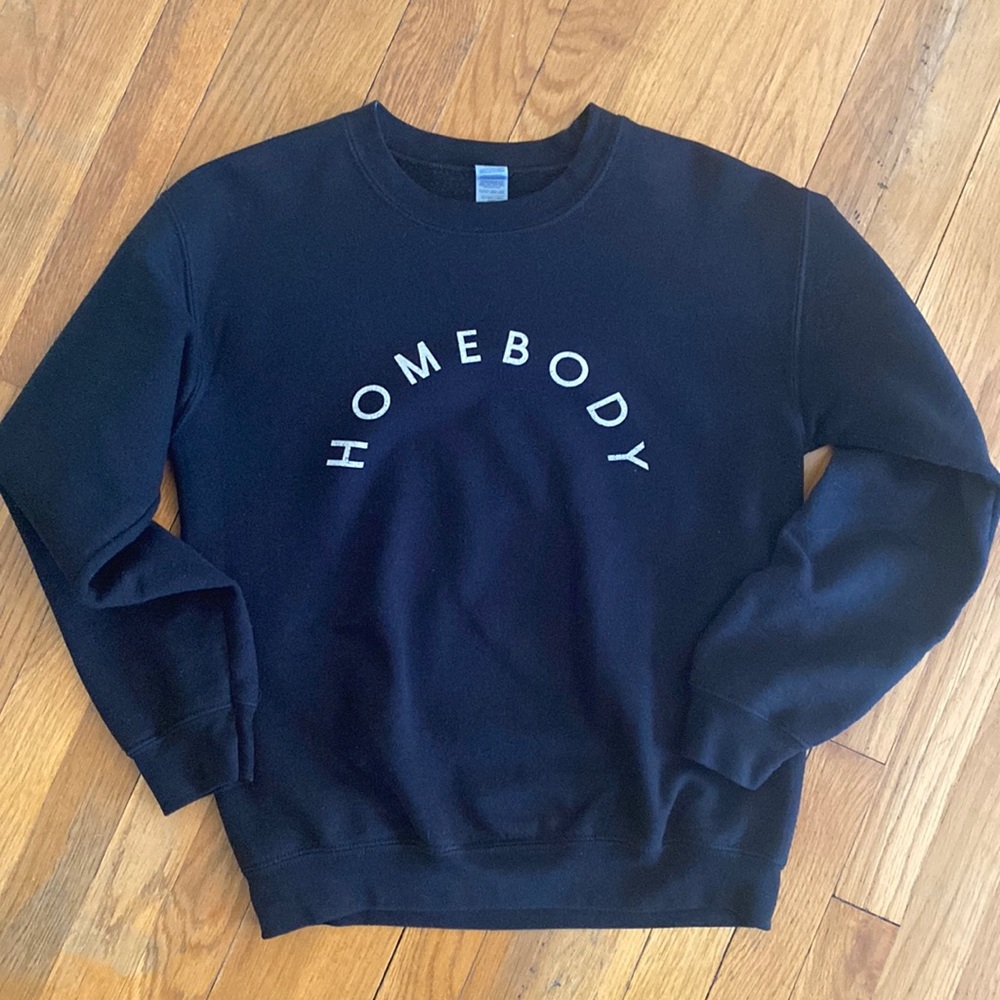 ProperTee, Chris Loves Julia, Homebody Sweatshirt, Black.